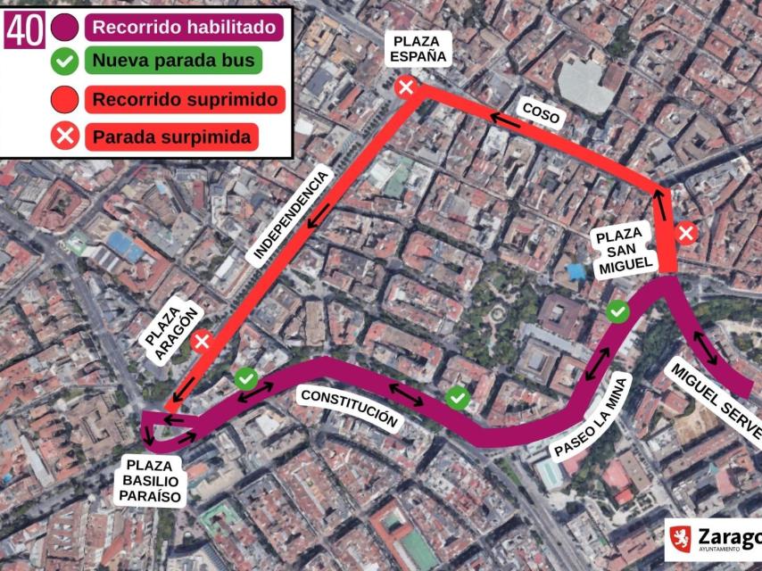 Nuevo recorrido de la línea 40.