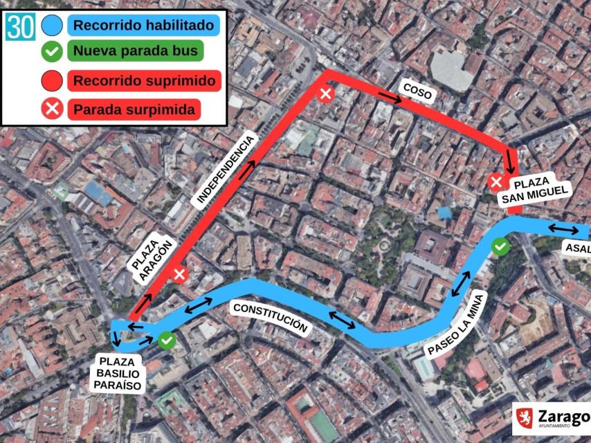 Nuevo recorrido de la línea 30.