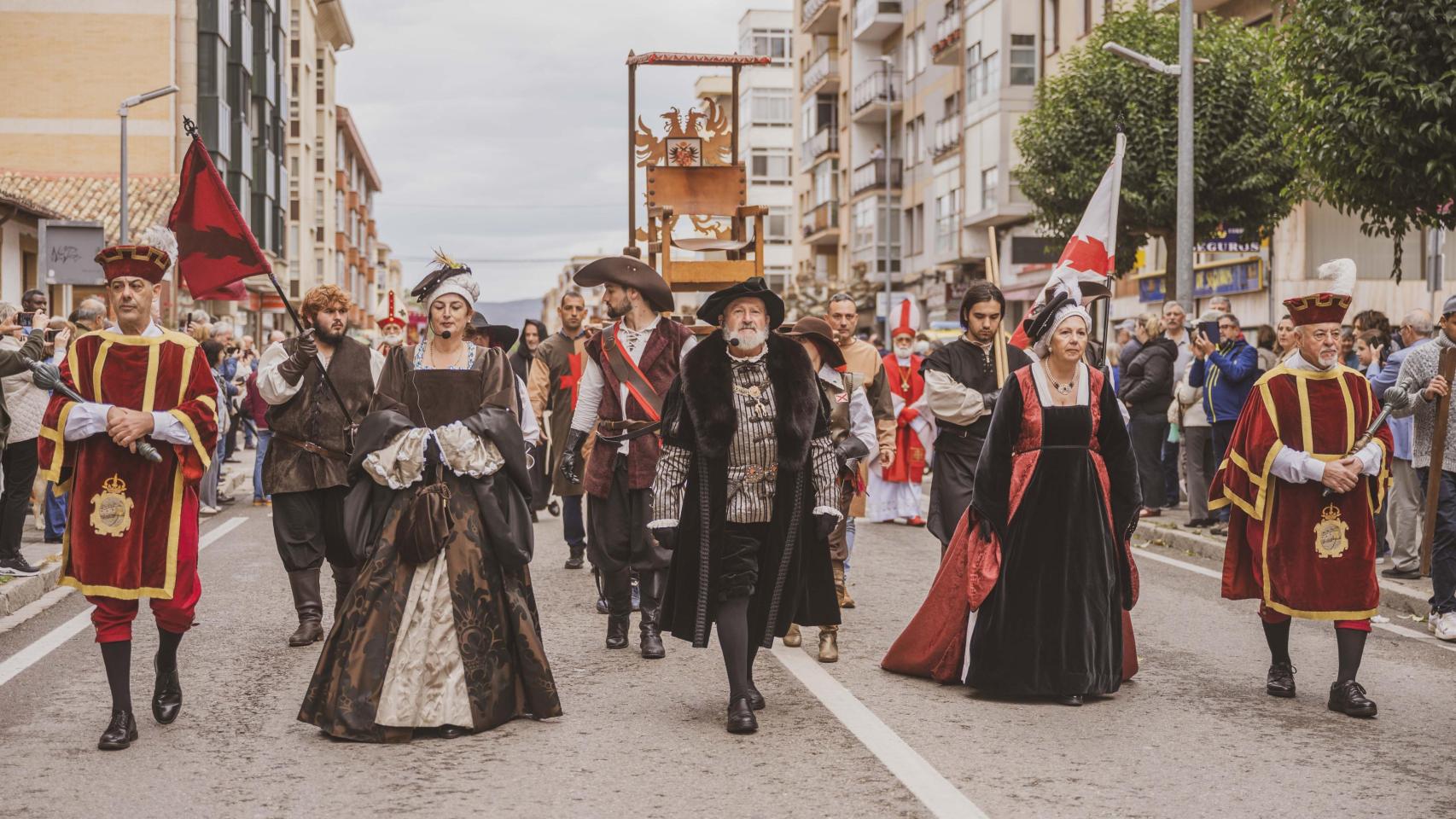 Imagen de una de la recreación de la llegada de Carlos V a Medina de Pomar