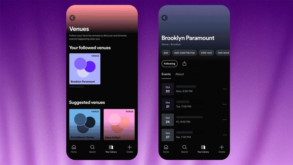 Salas de conciertos en Spotify
