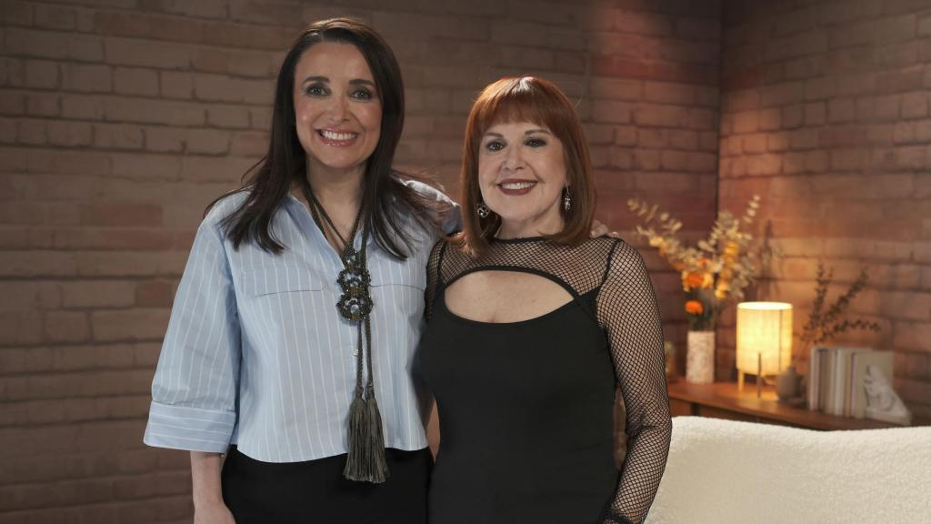 La actriz, junto a Cruz Sánchez de Lara en el programa.