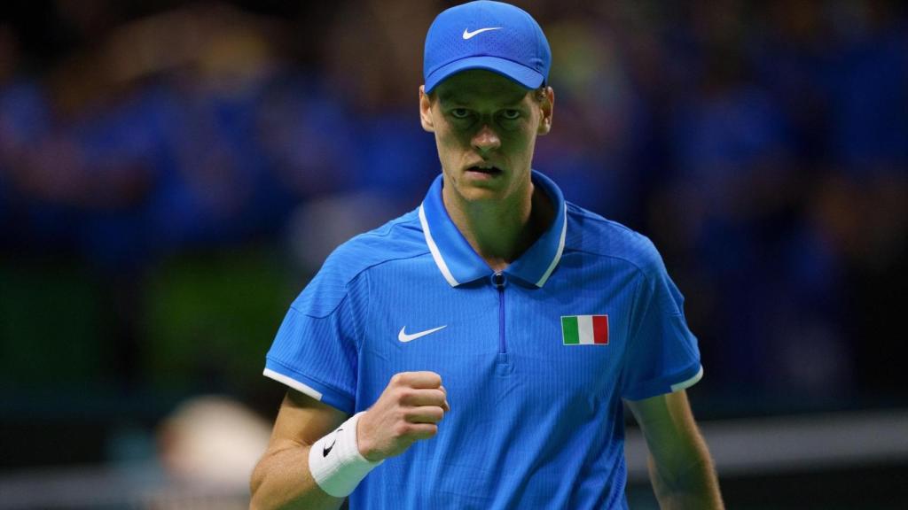 Jannik Sinner, jugando con Italia en las Finales de la Davis 2024