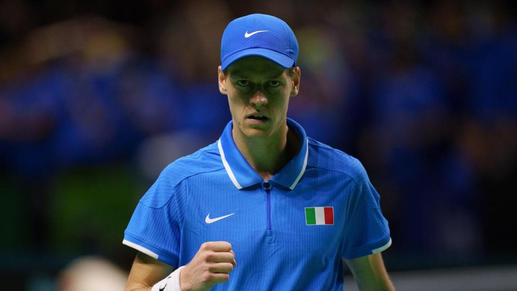 Jannik Sinner, jugando con Italia en las Finales de la Davis 2024