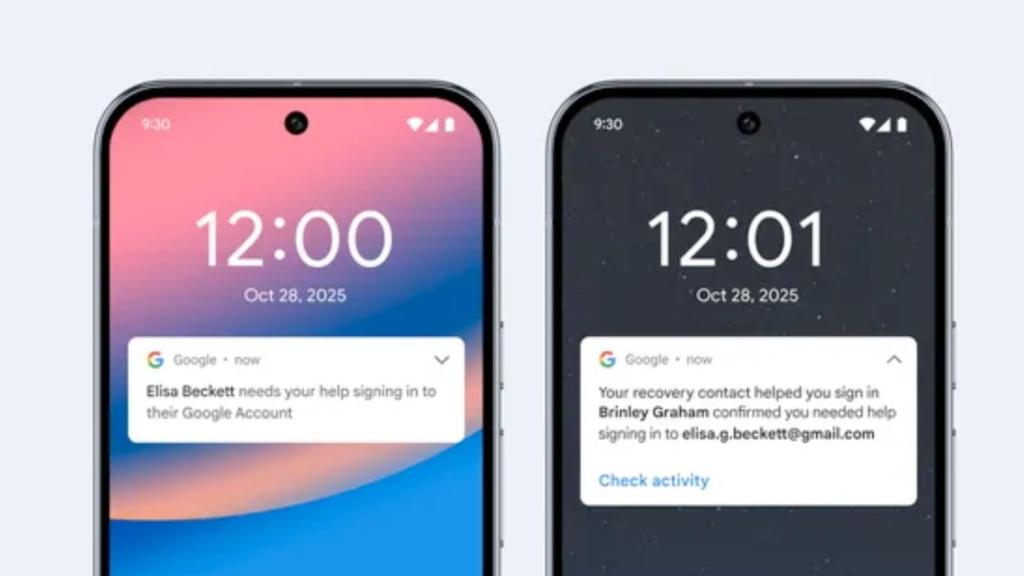 Interfaz de recuperación en la cuenta de nuestro contacto de confianza