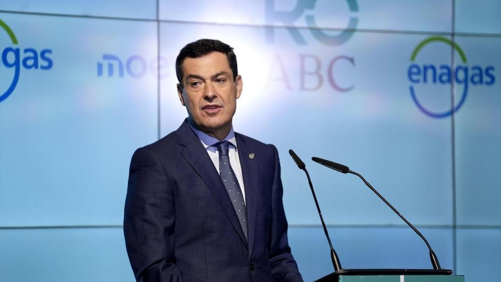 El presidente de la Junta de Andalucía, Juanma Moreno, en el foro ABC este martes.