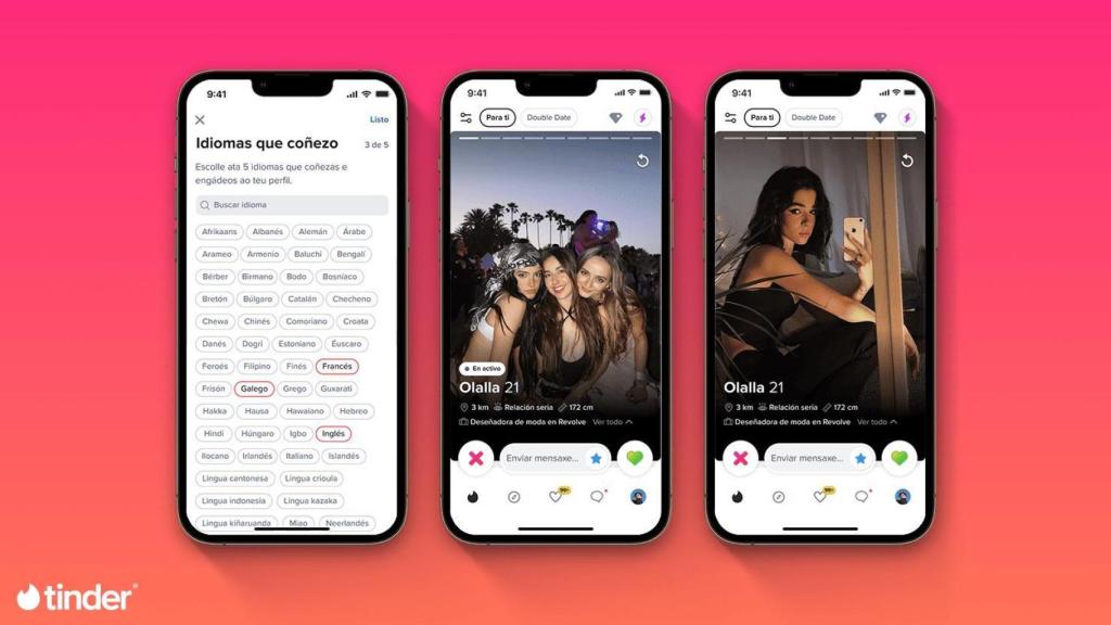 Tinder introduce el gallego entre sus idiomas