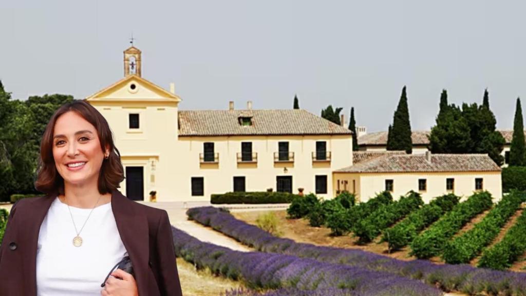 Montaje con una imagen de Tamara Falcó y la finca El Dominio de Valdepusa.