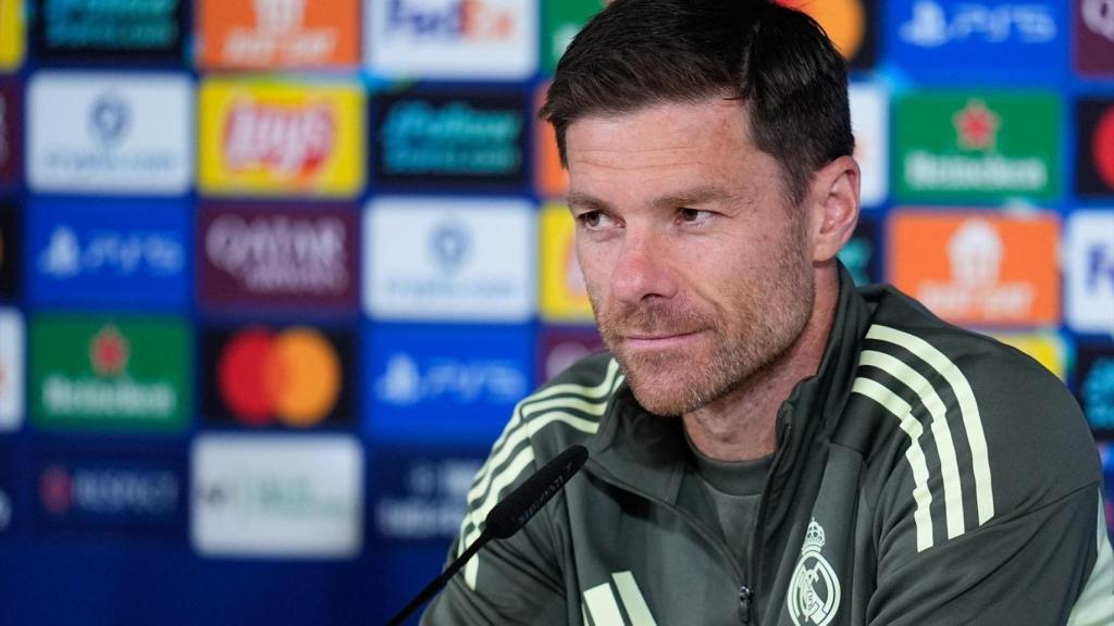 Xabi Alonso, en rueda de prensa con el Real Madrid