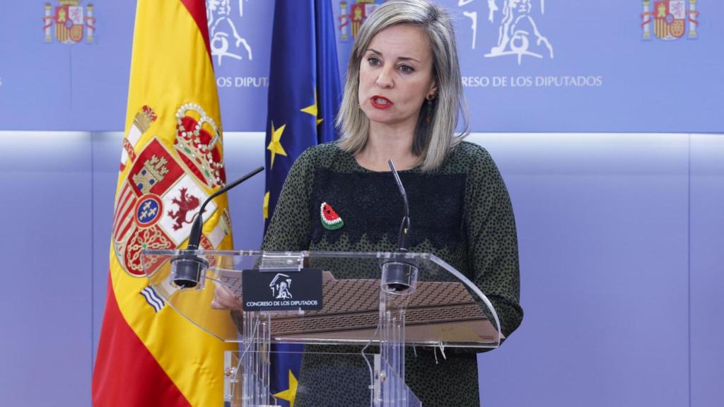 La portavoz de Sumar, Verónica Martínez Barbero, este martes en el Congreso.