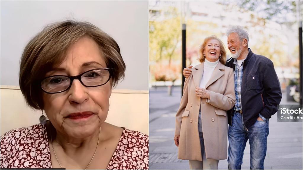 La psicóloga Patricia Alarcón y una pareja paseando.