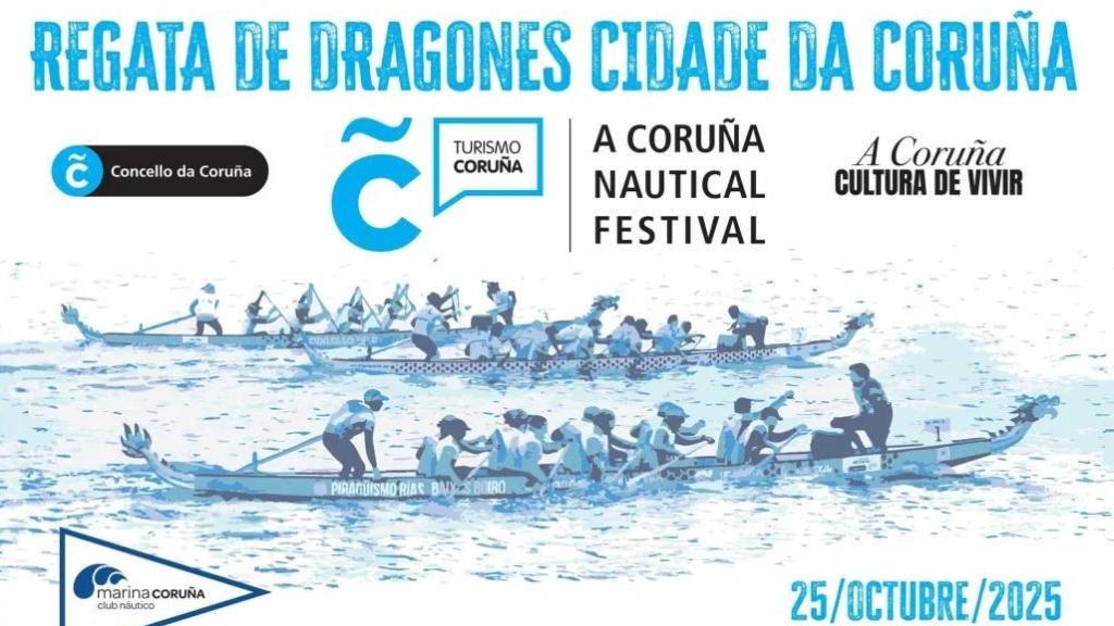 Cartel de la II edición de la Regata de Dragones Cidade da Coruña