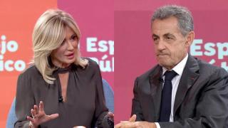 Susanna Griso entrevistando a Sarkozy en 'Espejo Público' en 2023.