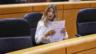 La vicepresidenta segunda del Gobierno, Yolanda Díaz, este martes en el Senado.