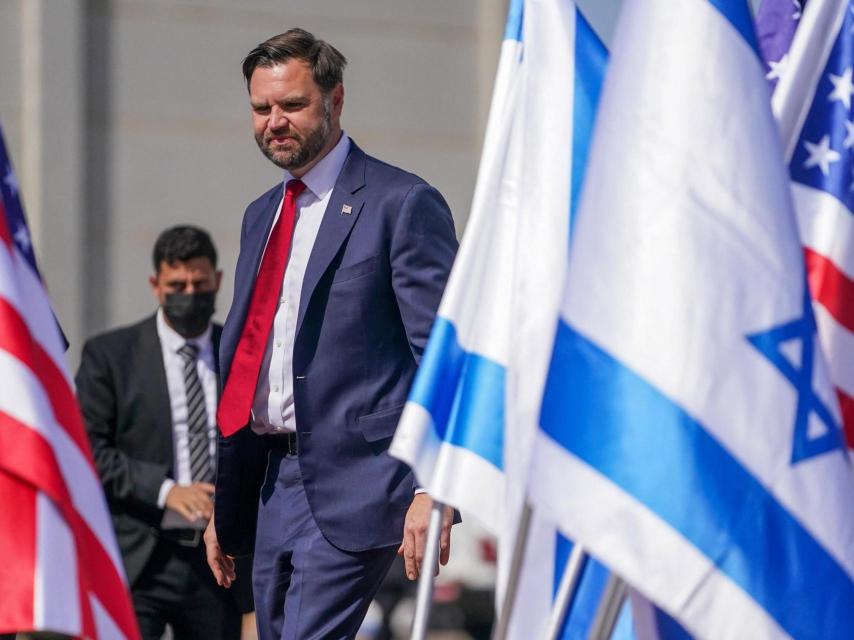 J.D. Vance, a su llegada al aeropuerto Ben Gurion en Lod (Israel).