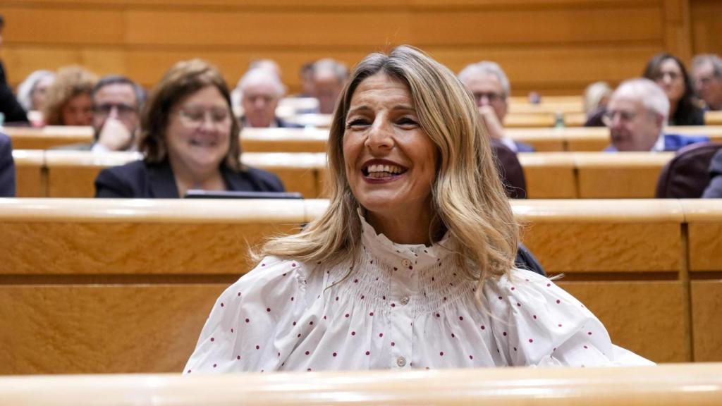 La vicepresidenta segunda del Gobierno, Yolanda Díaz, este martes en el Senado.