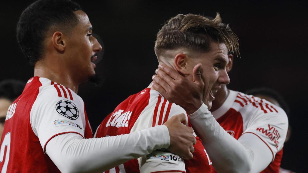 Gyokeres celebra uno de sus goles ante el Atlético de Madrid.