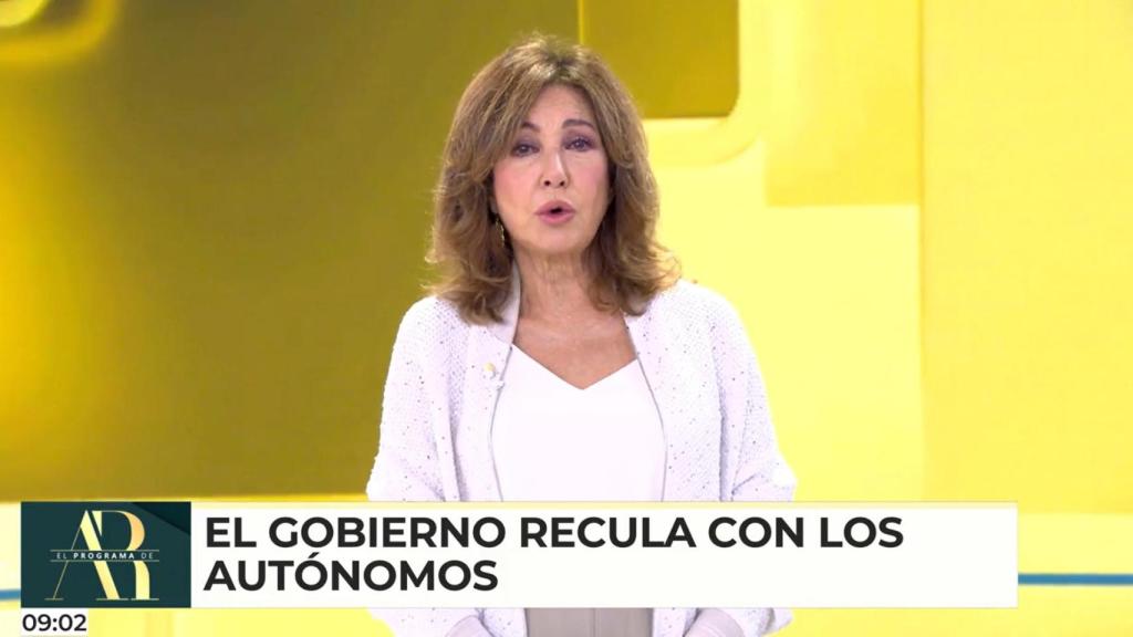 Ana Rosa Quintana, este martes en Telecinco.