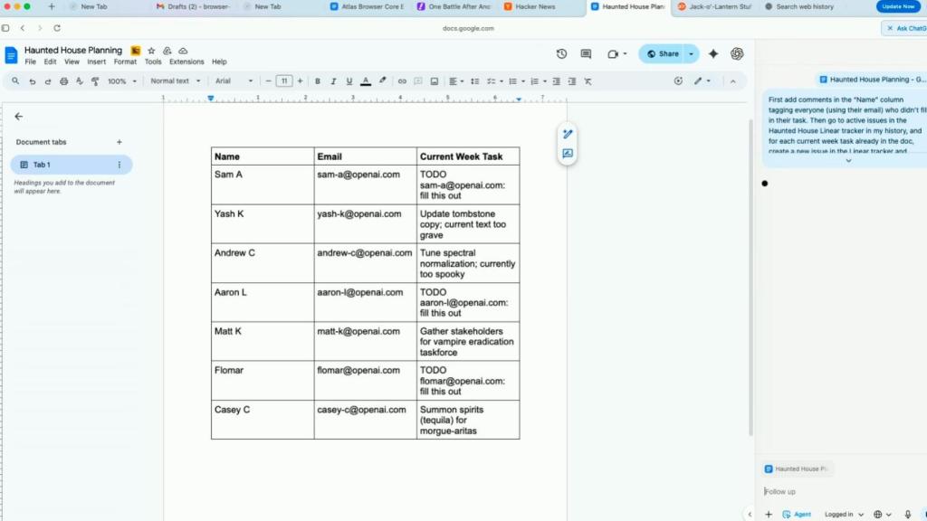 El modo agente IA que realiza un plan desde un documento de Google