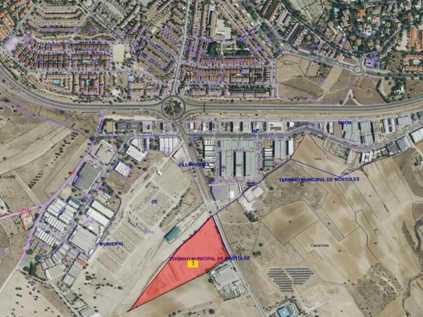 Términos municipales de Móstoles y Villaviciosa donde se encuentra la parcela para la futura planta.