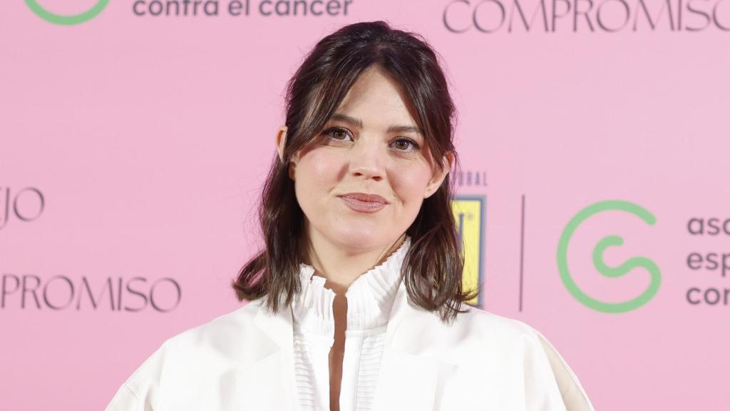Isabel Junot en el photocall de Solan de Cabras.