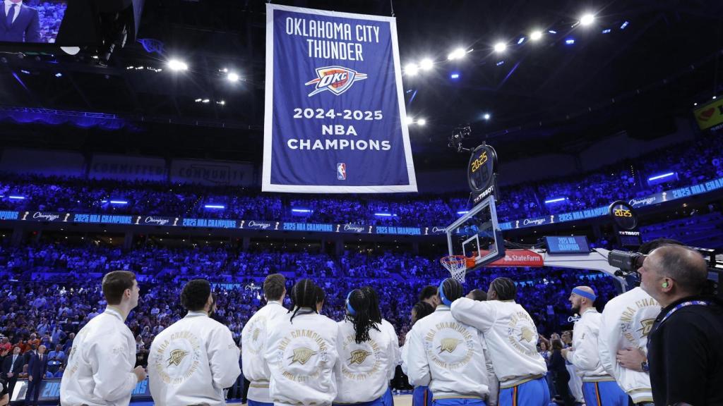 La ceremonia en reconocimiento a los Oklahoma City Thunder como campeones de la NBA