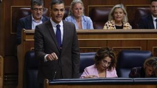 El presidente del Gobierno, Pedro Sánchez, este miércoles en el Congreso.