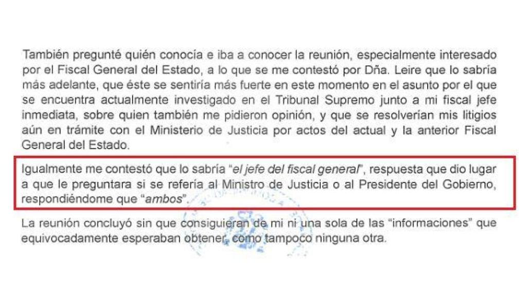 Fragmento de la denuncia de Stampa.