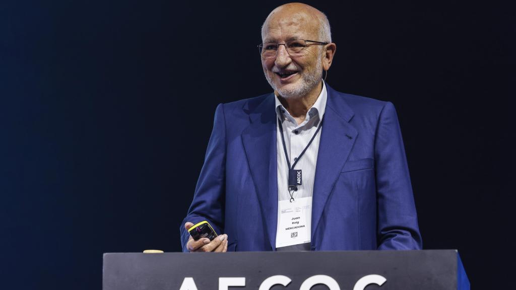 El presidente de Mercadona, Juan Roig, durante el congreso de la asociación AECOC, en el Roig Arena de Valencia. Europa Press / Rober Solsona