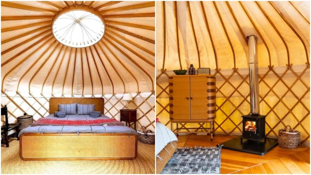 Interior de una yurta de la Casa Beatnik Hotel