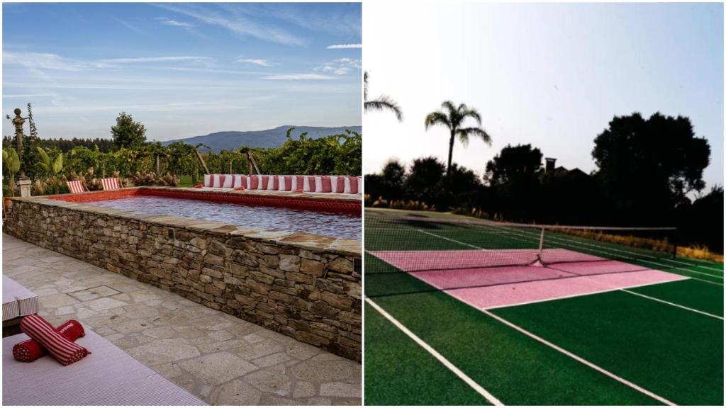 Piscina y pista de tenis de la Casa Beatnik Hotel