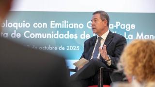 Page durante su intervención en el desayuno informativo.