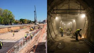 Imagen generada por IA de las obras del gran túnel de la A-5.