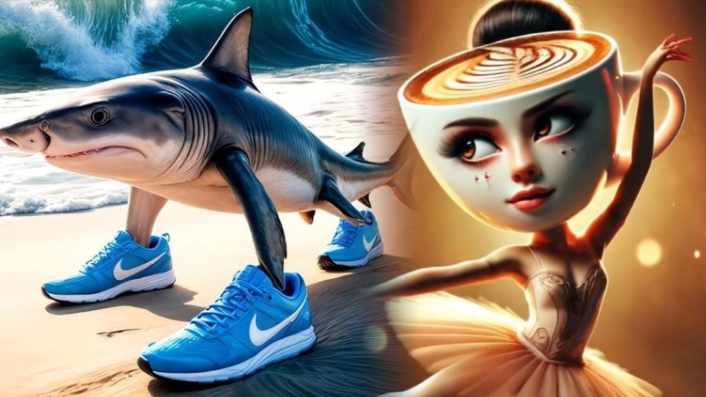 Fotomontaje con figuras de 'brain rot' italiano.