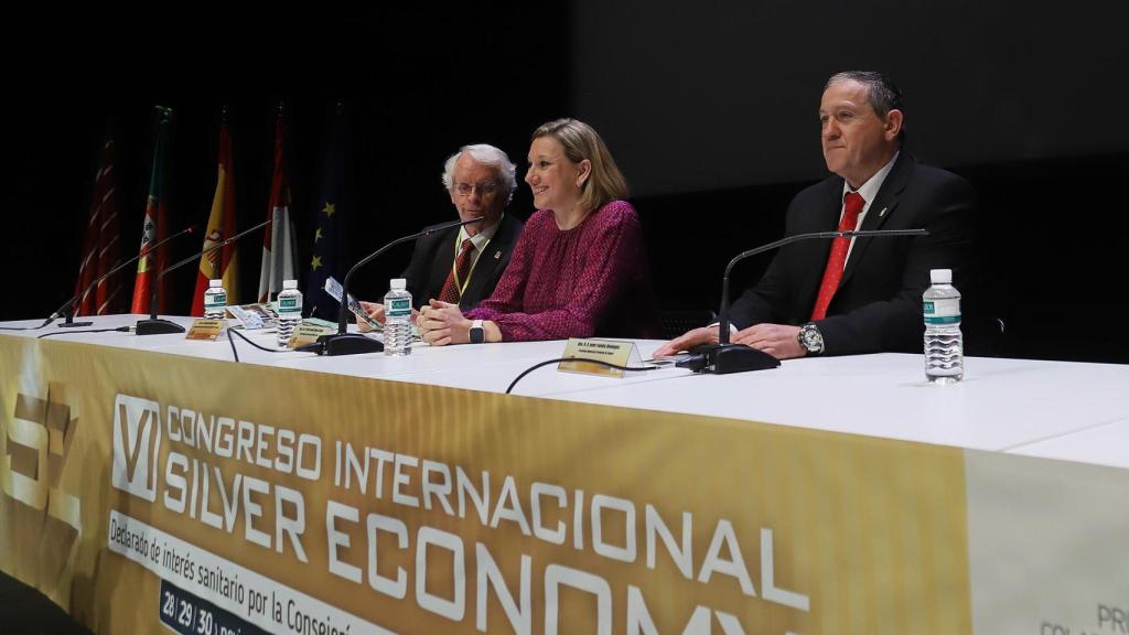 La vicepresidenta de la Junta y consejera de Familia e Igualdad de Oportunidades, Isabel Blanco, y el presidente de la Diputación de Zamora, Javier Faúndez, en la presentación del congreso en la anterior edición