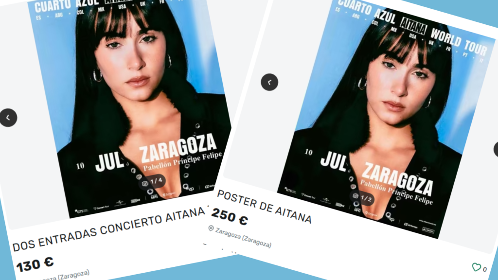 Reventa de entradas para el concierto de Aitana en Zaragoza