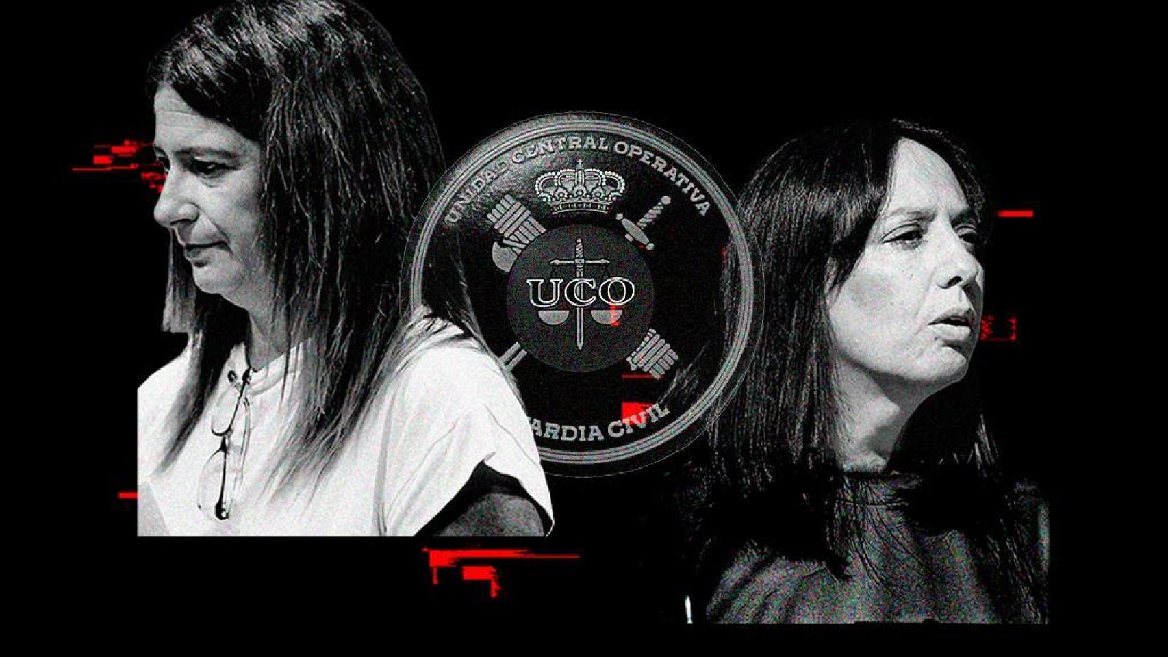 Leire Díez y la directora de la Guardia Civil, Mercedes González.