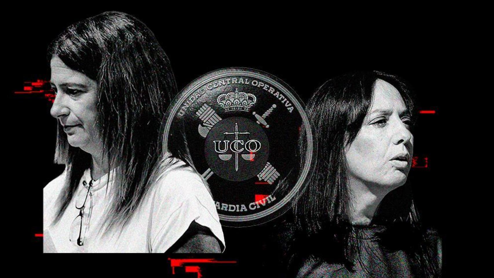 Leire Díez y la directora de la Guardia Civil, Mercedes González.