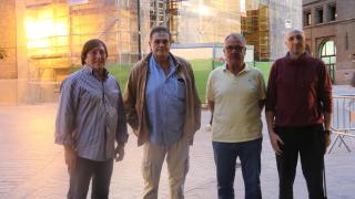 Miguel Luzón, Manolo Grande, José Luis Ruiz y José Miguel Fiestas, trabajadores de la construcción