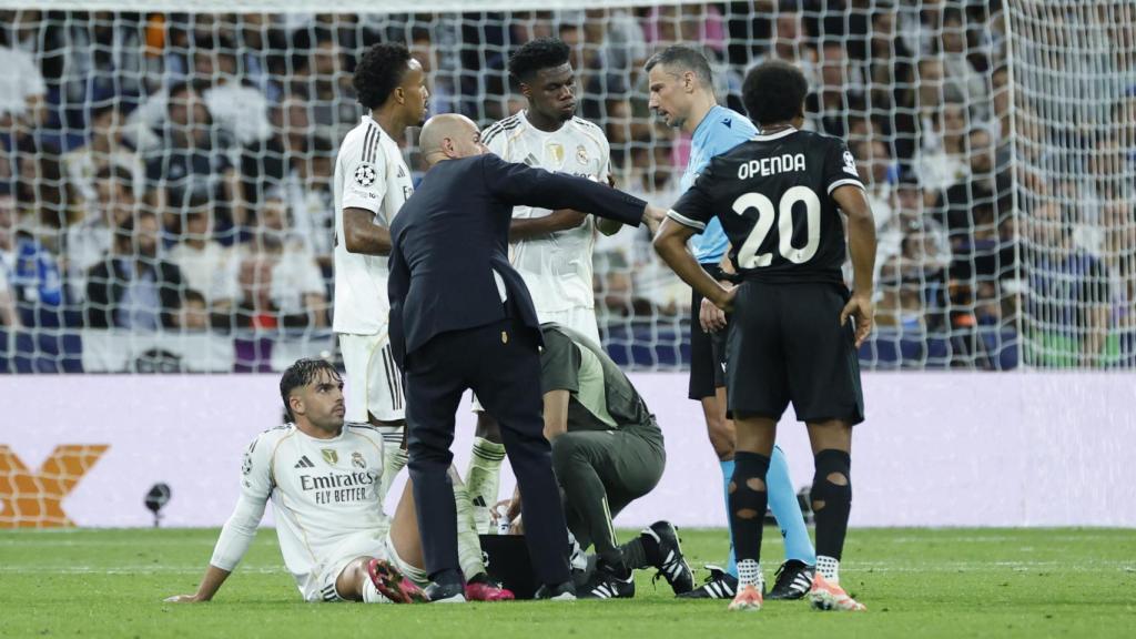 Raúl Asencio, lesionado ante la Juventus.