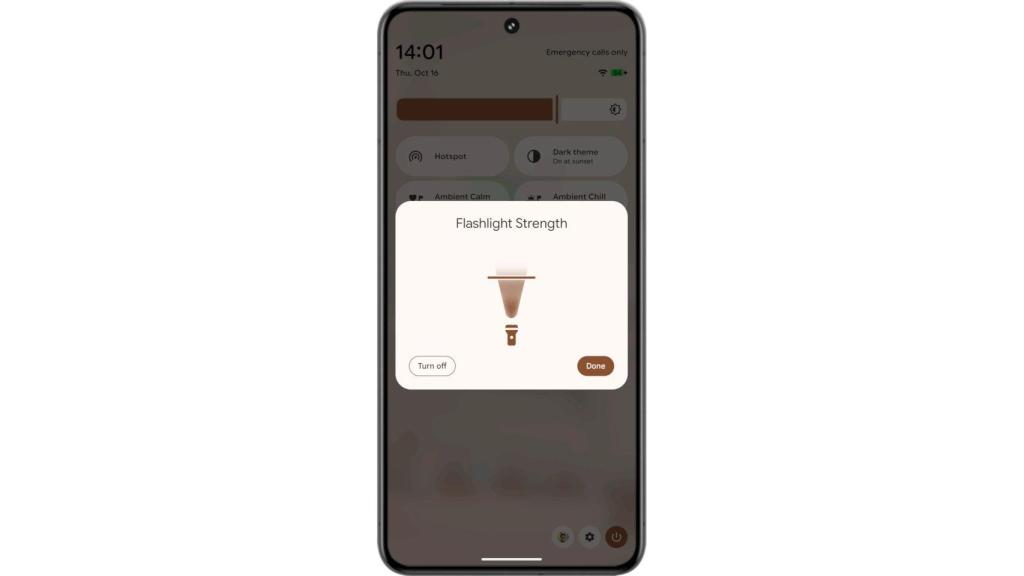 Nueva interfaz de la linterna en Android
