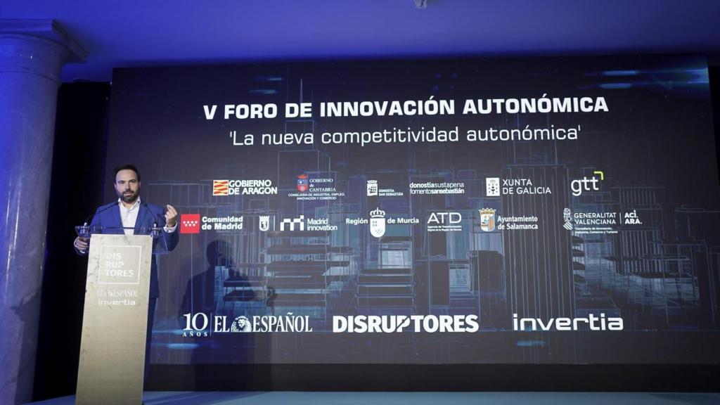 Ángel Niño, concejal de innovación del Ayuntamiento de Madrid, durante la inauguración del V Foro Autonómico de DISRUPTORES.