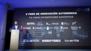 Ángel Niño, concejal de innovación del Ayuntamiento de Madrid, durante la inauguración del V Foro Autonómico de DISRUPTORES.