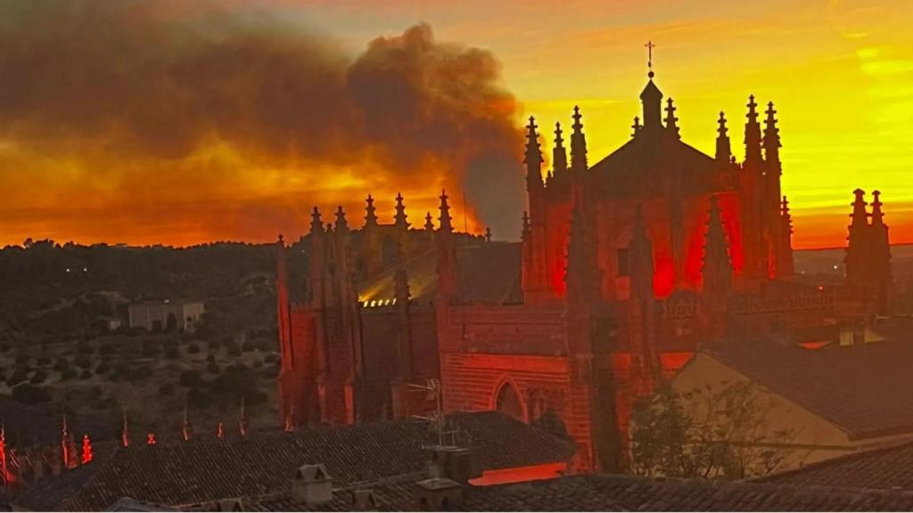 Incendio visto desde Toledo.