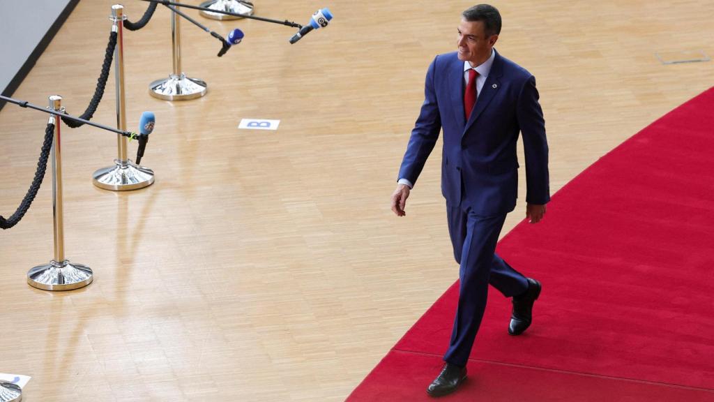 Pedro Sánchez, a su llegada al Consejo Europeo de este jueves en Bruselas