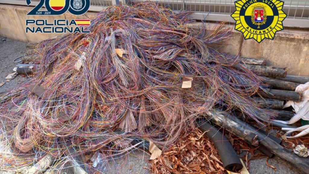 El cobre intervenido por la Policía Nacional.