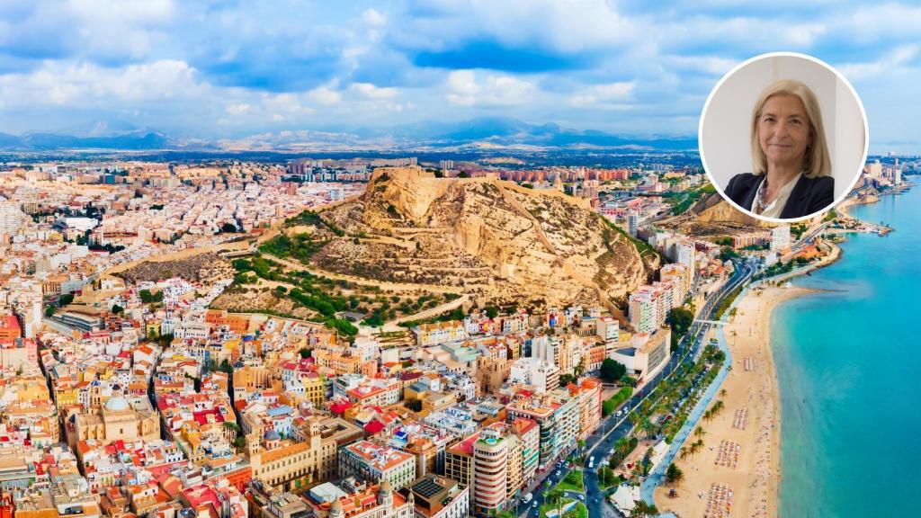 Paloma Taltavull, economista, y una imagen de la ciudad de Alicante.
