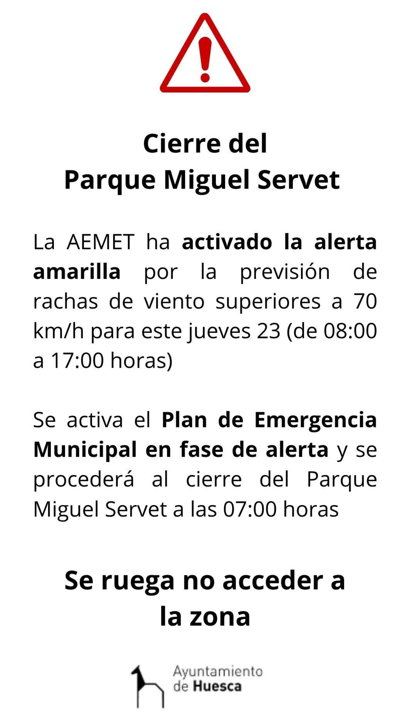 Alerta en Huesca, 23 octubre 2025