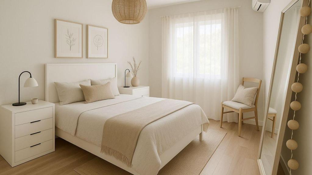 Recreación de un dormitorio similar.