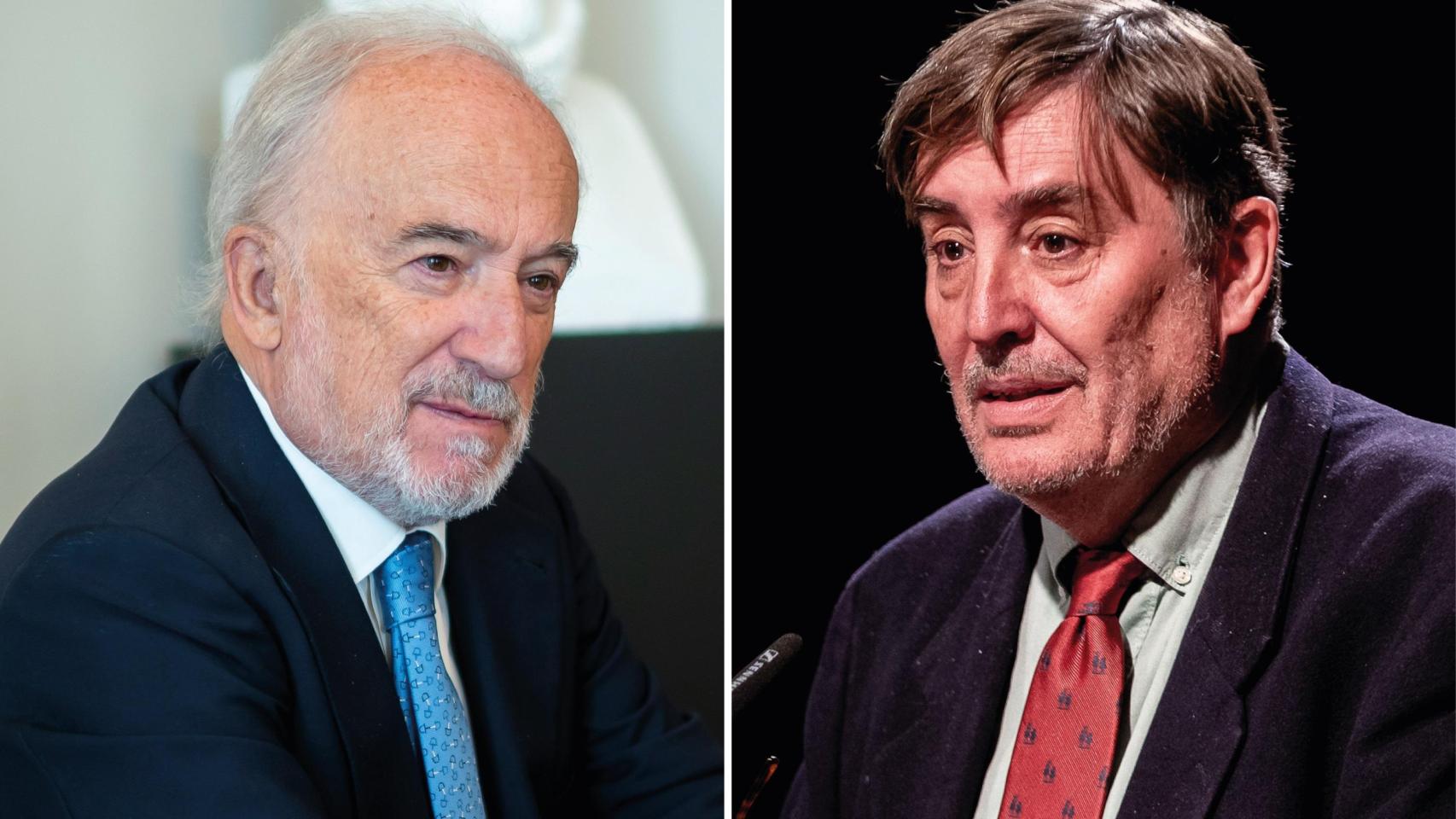 El director de la Real Academia Española y presidente de la Asociación de Academias de la Lengua Español (ASALE), Santiago Muñoz Machado y el director del Instituto Cervantes, Luis García Montero