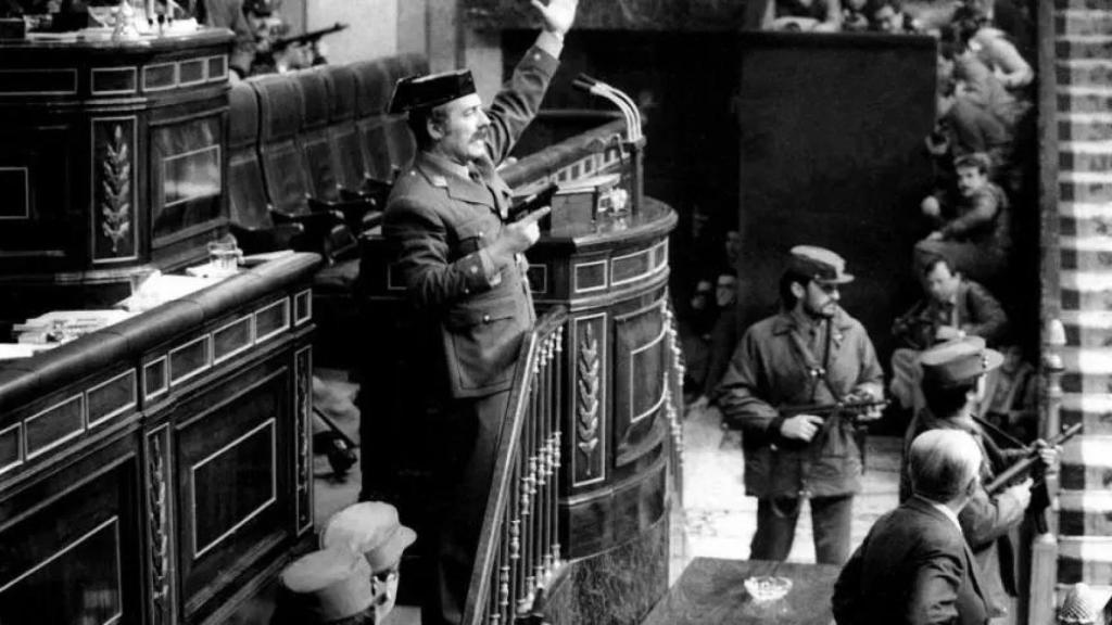 Antonio Tejero, durante el golpe de Estado el 23 de febrero de 1981.